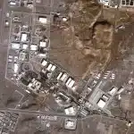 Aerial view of the above-ground structures of the Natanz uranium enrichment complex, Iran. Photo: Handout/Maxar Technologies.