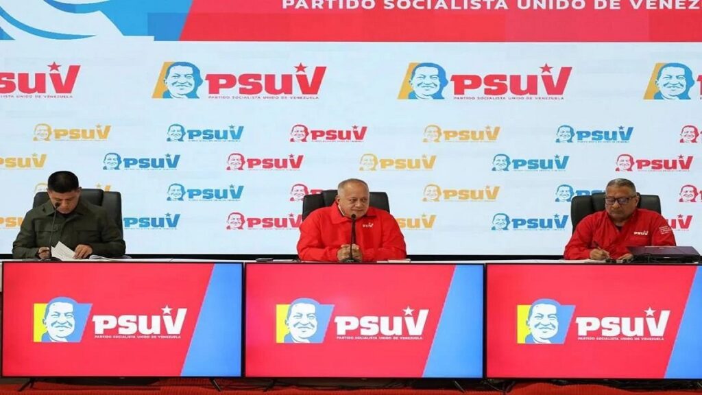 PSUV General Secretary Diosdado Cabello at a press conference, June 5, 2025. Photo: PSUV.
