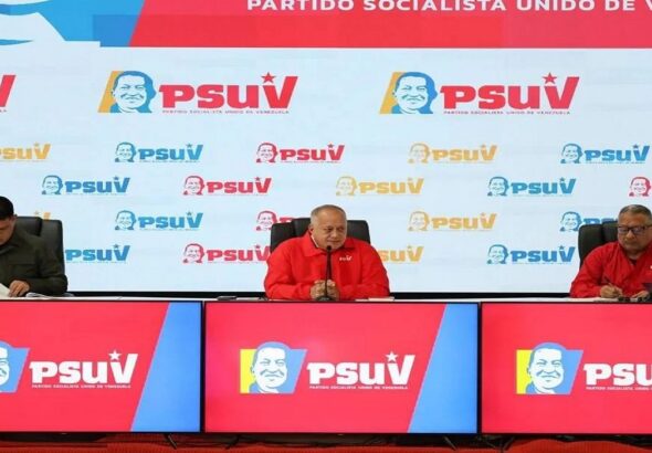 PSUV General Secretary Diosdado Cabello at a press conference, June 5, 2025. Photo: PSUV.