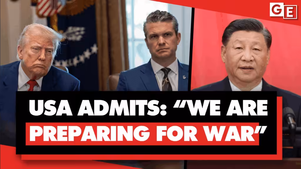 US President Donald Trump (left) with his secretary of defense, Pete Hegseth (center), and Chinese President Xi Jinping (right). Photo: Geopolitical Economy.