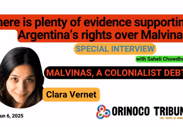 Poster for the Orinoco Tribune's interview with Argentinian activist Clara Varnet. Photo: Orinoco Tribune.