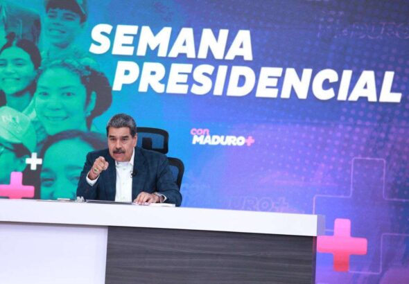 Venezuelan President Nicolas Maduro during his weekly Con Maduro+ program. Photo: Venezuela's Presidential Press.