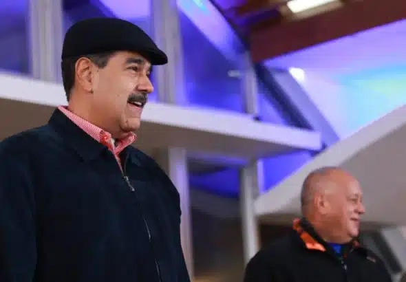 Venezuelan President Nicolás Maduro beside Interior Minister Diosdado Cabello during a meeting with newly elected governors, Caracas, June 13, 2025. Photo: IG/@nahumjfernandez.
