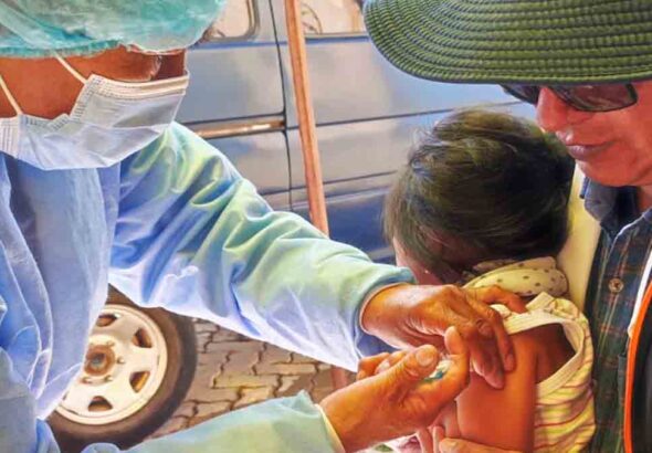 Baby being vaccinated. Photo: Bolivian Ministry for Health and Sports/file photo.