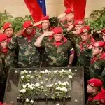 Accompanied by a group of military personnel Diosdado Cabello visited Cuartel de la Montaña (Mountain Barracks) on February 2023 to pay tribute to the memory of Hugo Chávez, the leader of the Bolivarian Revolution. Photo: PSUV/file photo.