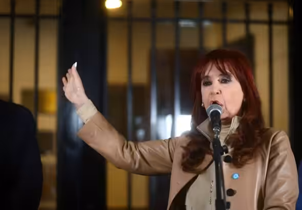 Former Argentinian President Cristina Fernández de Kirchner speaks at the Justicialist Party headquarters in Buenos Aires on June 9, 2025. Photo: Stringer/Xinhua News.