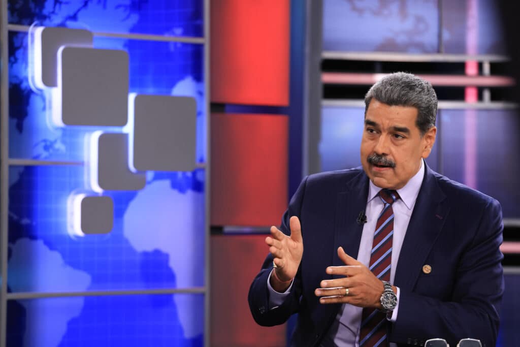 Venezuelan President Nicolás Maduro during an interview at Telesur headquarters in Caracas on Thursday, July 24, 2025. Photo: Telesur.