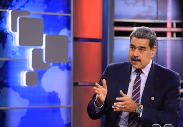 Venezuelan President Nicolás Maduro during an interview at Telesur headquarters in Caracas on Thursday, July 24, 2025. Photo: Telesur.