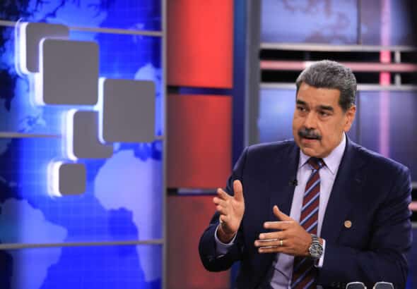 Venezuelan President Nicolás Maduro during an interview at Telesur headquarters in Caracas on Thursday, July 24, 2025. Photo: Telesur.
