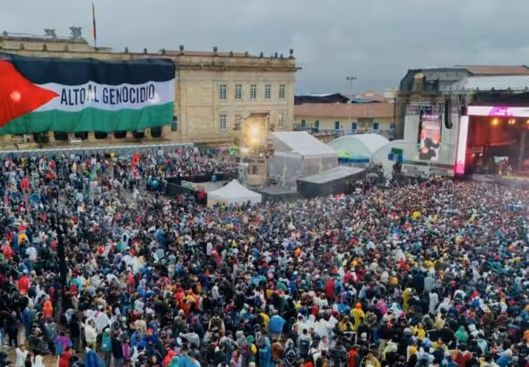 Concert and demonstration in support of Palestine in Plaza Bolívar, Bogotá, Colombia, in 2024. Photo: Presidencia de Colombia.