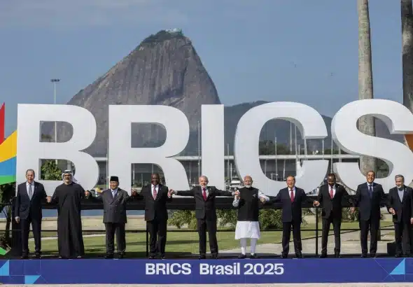 BRICS leaders pose for a photo at the BRICS Summit in Rio de Janeiro on July 6. Photo: Dado Galdieri/Bloomberg.