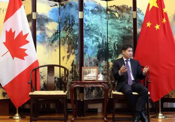 Chinese Ambassador to Canada Wang Di speaks during an interview at the Chinese embassy in Ottawa, March 19, 2025. Photo: Dave Chan/The Globe and Mail.
