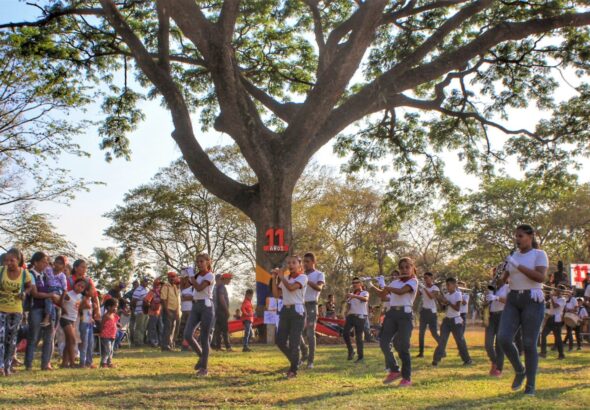 The local high school marching band during communal festivities at Comuna El Maizal, Lara state, in March, 2020. Photo: Katrina Kozarek/Venezuela Analysis.