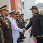 President Nicolás Maduro shakes hands with newly promoted FANB officials, July 3, 2025. Photo: Presidential Press.
