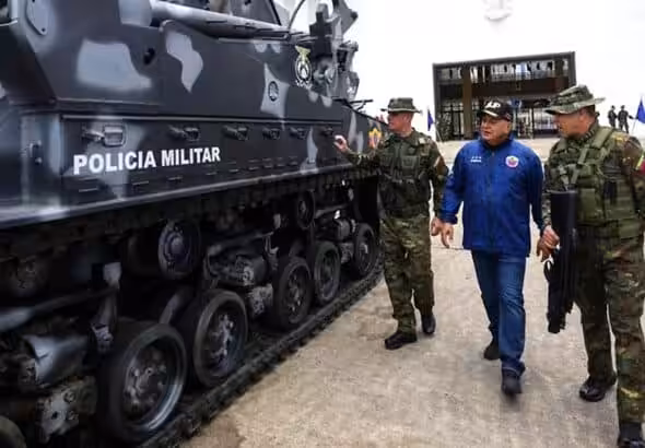 Venezuelan Interior Minister Diosdado Cabello at the delivery of new equipment to the FANB at the Bolivarian Military University, July 17, 2025. Photo: AVN.