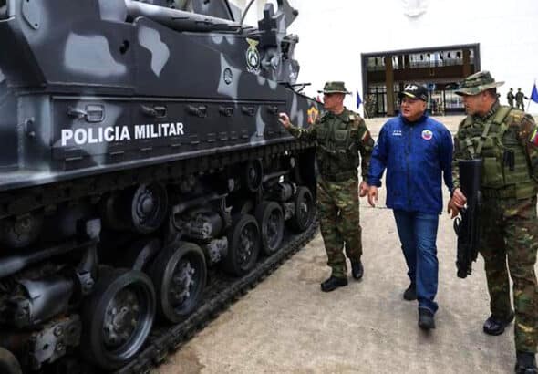 Venezuelan Interior Minister Diosdado Cabello at the delivery of new equipment to the FANB at the Bolivarian Military University, July 17, 2025. Photo: AVN.