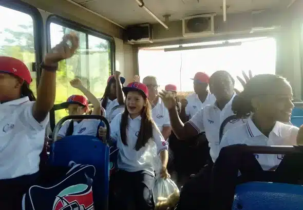 Girls from the Cuban children's softball team who were unable to travel to Puerto Rico. Photo: X/@DiazCanel.
