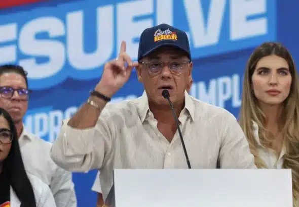 Venezuelan National Assembly President Jorge Rodríguez speaks about Venezuelan children separated from their families in the US at an event in Chacao municipality, Caracas, July 11, 2025. Photo: Fuser News.