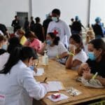 Venezuelan repatriates receive medical attention upon arrival in the country. File photo.