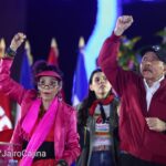 The co-presidents of Nicaragua, Daniel Ortega and Rosario Murillo, at the official event for the commemoration of the 46th anniversary of the triumph of the Sandinista Revolution, July 19, 2025. Photo: Jairo Cajina/CCC.