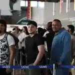 Repatriated Venezuelan migrants waiting at passport control in Simón Bolívar International Airport on Friday, July 4, 2025. Photo: IG/@mijpvzla.