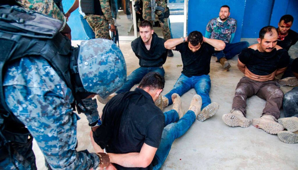 Colombian mercenaries captured by Haitian authorities after the assassination of former President Jovenal Moïse in 2021. Photo:  Jean Marc Herve Abelard/EPA/file photo.