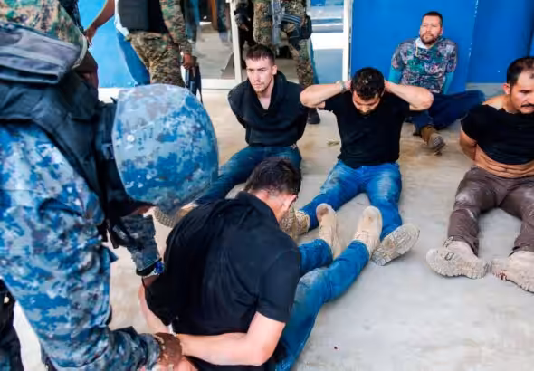 Colombian mercenaries captured by Haitian authorities after the assassination of former President Jovenal Moïse in 2021. Photo:  Jean Marc Herve Abelard/EPA/file photo.