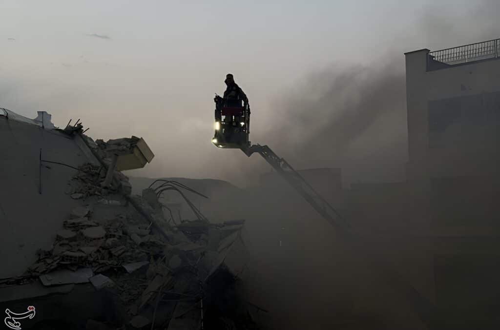 The aftermath of an Israeli attack on Tehran, June 2025. Photo: Wikimedia.