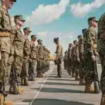 US Marine Corps Staff Sgt. Frantz Gaillou, senior drill instructor for Golf Company, 2nd Recruit Training Battalion, inspects recruits during an initial drill at Marine Corps Recruit Depot, in San Diego, California, March 7, 2025. Photo: U Marines/Zuma Press/ContactoPhoto.