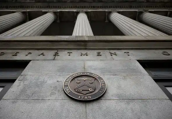 Exterior of the US Treasury building. Photo: Chip Somodevilla/Getty Images.
