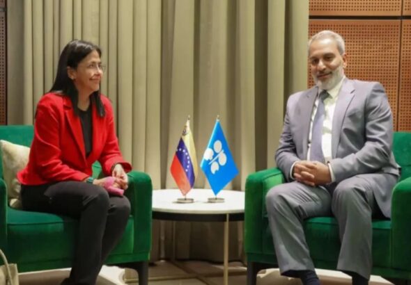 Venezuelan Vice President Delcy Rodríguez meets OPEC Secretary General Haitham Al Ghais in Vienna, Austria, July 9, 2025. Photo: Social media.