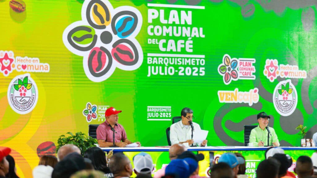 Venezuelan President Nicolás Maduro speaks at the meeting of the Communal Coffee Plan 2025 in Lara state, July 17, 2025. Photo: Globovisión.