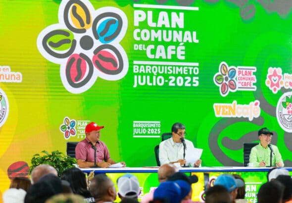 Venezuelan President Nicolás Maduro speaks at the meeting of the Communal Coffee Plan 2025 in Lara state, July 17, 2025. Photo: Globovisión.