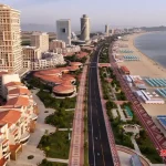 Aerial view of the coast line at the Wonsan Kalma Coastal Tourist Area in the Democratic People's Republic of Korea (DPRK). Photo: KCNA.