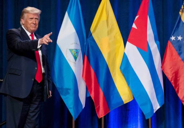 Donald Trump at a ‘Latinos for Trump’ event at Trump National Doral Miami resort in late September, 2020. Photo: Evan Vucci/AP/file photo.