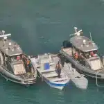 Colombian Navy seized an unmanned narco-submarine in the Caribbean. Photo: AFP.