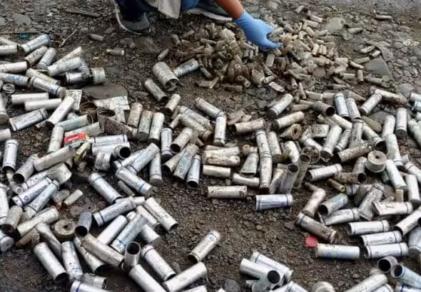 Ammunition used against protestors, which led to the death of a young girl, Michelle Becker, from the large amount of tear gas that filled her home. Photo: Claridad Panamá.