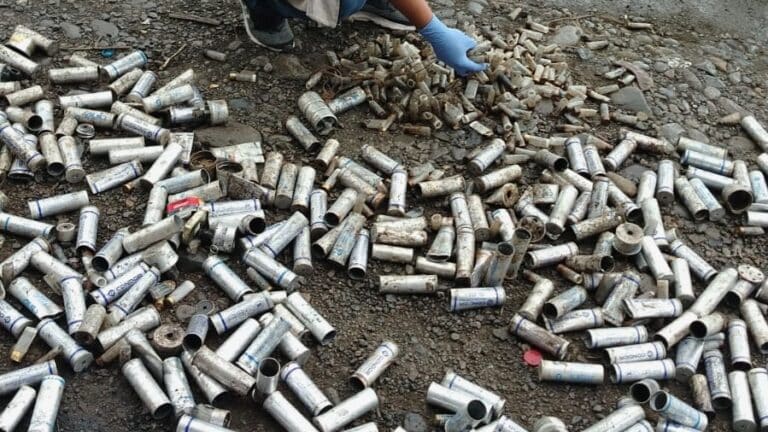 Ammunition used against protestors, which led to the death of a young girl, Michelle Becker, from the large amount of tear gas that filled her home. Photo: Claridad Panamá.