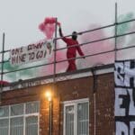 On Friday, June 20, two members of Palestine Action rode into the UK’s largest military base on e-scooters, carrying a Palestinian flag and fire extinguishers filled with red paint. Photo: The New York War Crimes/File photo.