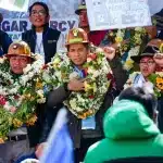 Andrónico Rodríguez during his candidacy proclamation in Yapacaní, department of Santa Cruz. Photo: FB/@AndronicoRodriguez.