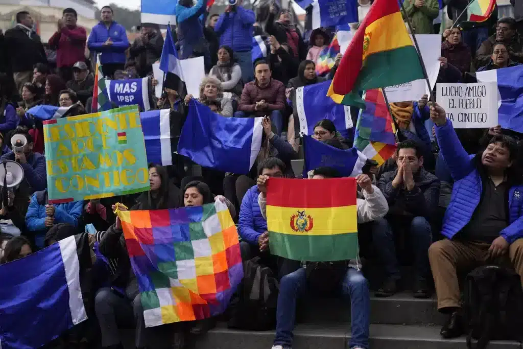 Demonstration in support of Evo Morales in Bolivia, August 1, 2025. Photo: Juan Karita/AP.