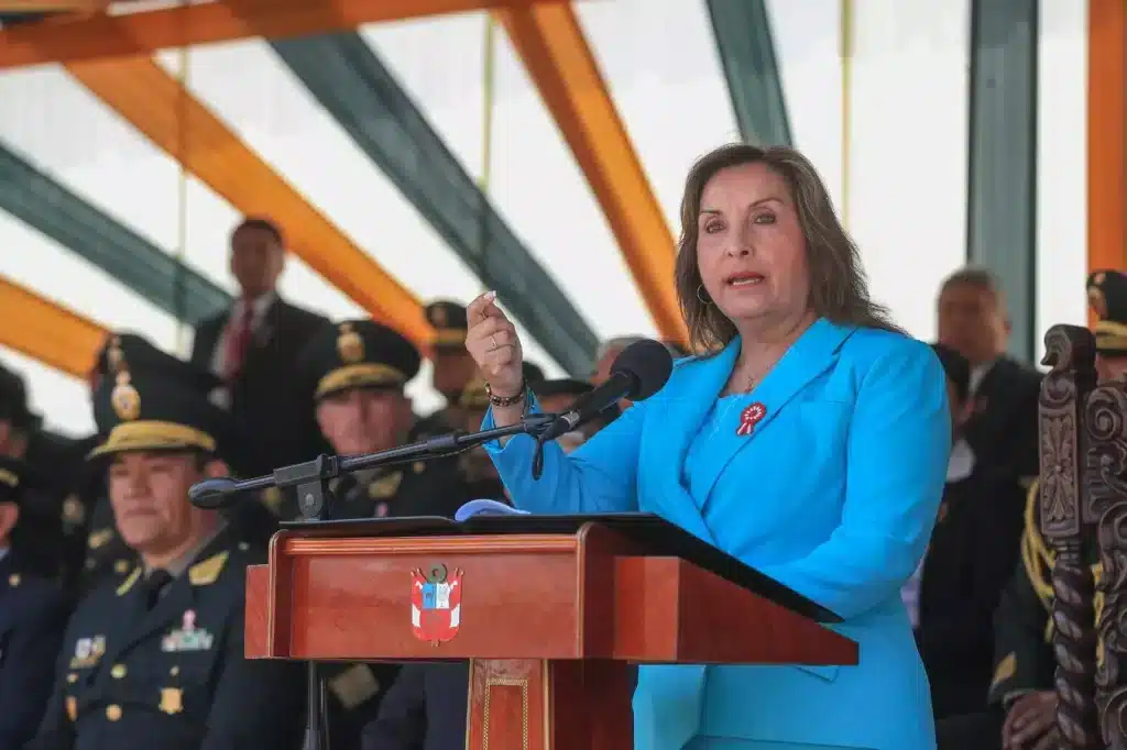 Peruvian de facto ruler Dina Boluarte. Photo: X/@presicenciaperu.