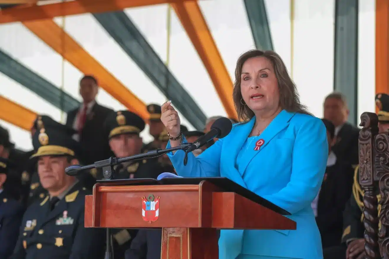 Peruvian de facto ruler Dina Boluarte. Photo: X/@presicenciaperu.