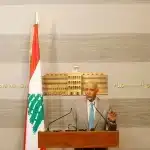 US envoy Thomas Barrack speaks after meeting with Lebanese Prime Minister Nawaf Salam, in Beirut, Lebanon July 21, 2025. Photo: Marwan Bou Haidar.