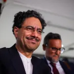 Colombian Senator Iván Cepeda during the trial of former President Álvaro Uribe, July 2025. Photo: Sebastian Barros/Long Visual Press.