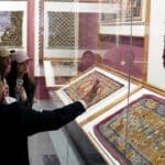 Visitors view Tibetan carpets on display at the Xizang Museum in Lhasa on October 19, 2024. Photo: VCG.