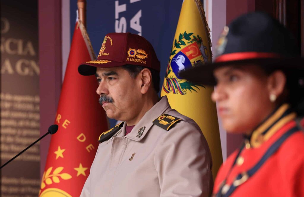 Venezuelan President Nicolás Maduro giving statements during the Bolivarian National Guard (GNB) anniversary ceremony on Monday, August 4, 2025. Photo: CiudadMCY.