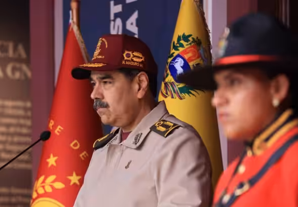 Venezuelan President Nicolás Maduro giving statements during the Bolivarian National Guard (GNB) anniversary ceremony on Monday, August 4, 2025. Photo: CiudadMCY.