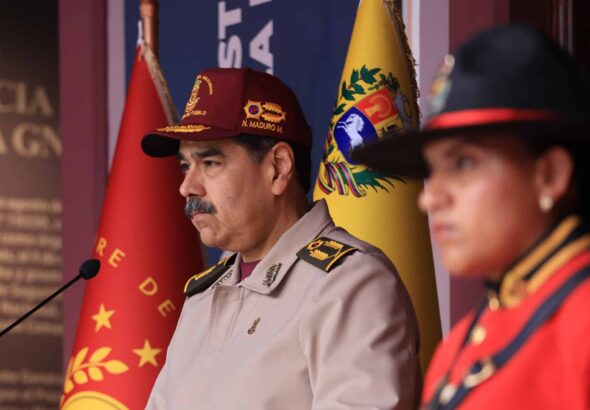 Venezuelan President Nicolás Maduro giving statements during the Bolivarian National Guard (GNB) anniversary ceremony on Monday, August 4, 2025. Photo: CiudadMCY.