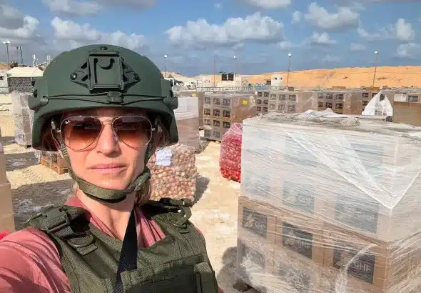 A photo posted on social media by Brooke Goldstein on August 18, 2025 in a post promoting the Gaza Humanitarian Foundation. Photo: Brooke Goldstein/Facebook.